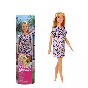 Barbie in Heart Patterned Dress - Purple, Yellow, Black